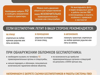 Памятка по действиям граждан при обнаружении беспилотных летательных аппаратов 